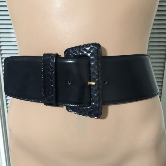 NEXT Creations Italy WIDE python Belt navy Blue S